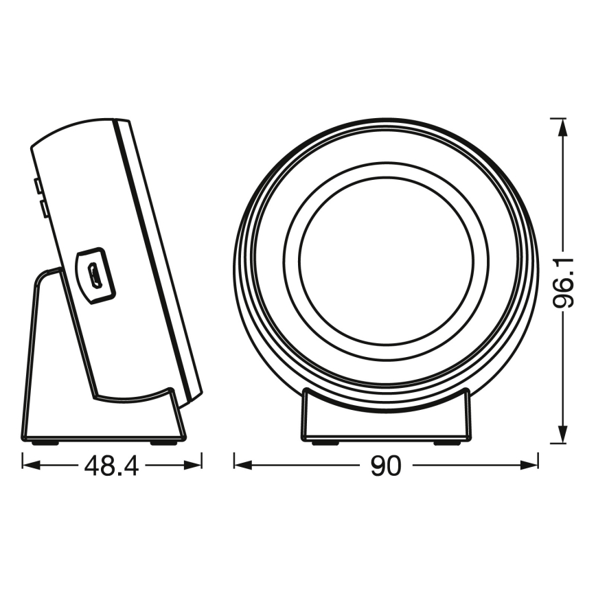 Osram - LED Digitální hodiny s podsvícením NIGHTLUX LED/0,3W/5V 1000mAh 3000/4000/6500K bílá