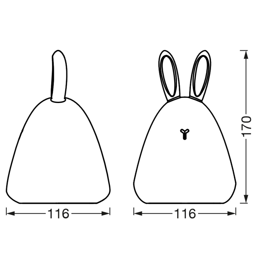 Osram - LED Dotyková dětská noční lampička TOUCH LED/2,5W/5V 1200 mAh králík