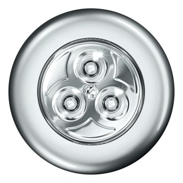 Osram - LED Dotykové orientační svítidlo DOT-IT LED/0,2W/3xAAA pr. 6,8 cm stříbrná