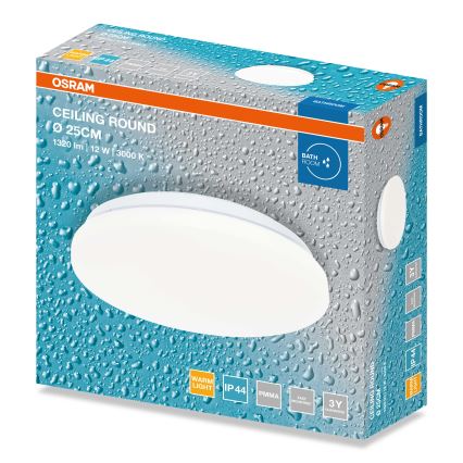 Osram - LED Koupelnové stropní svítidlo CEILING ROUND LED/12W/230V 3000K pr. 26 cm IP44 bílá