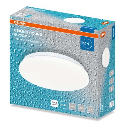 Osram - LED Koupelnové stropní svítidlo CEILING ROUND LED/12W/230V 4000K pr. 26 cm IP44 bílá