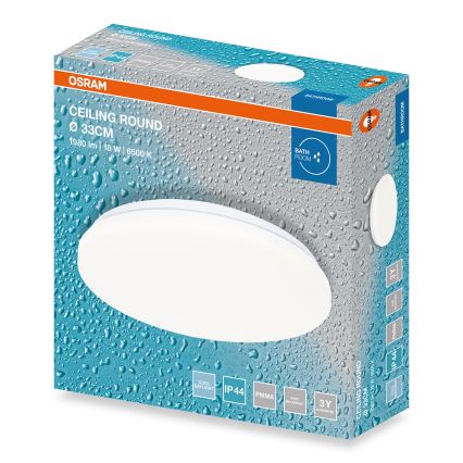 Osram - LED Koupelnové stropní svítidlo CEILING ROUND LED/18W/230V 6500K pr. 33 cm IP44 bílá