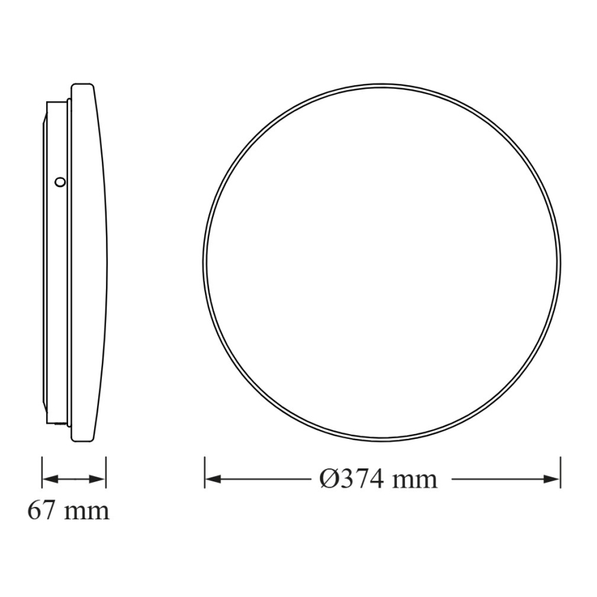 Osram - LED Koupelnové stropní svítidlo se senzorem soumraku CEILING ROUND LED/24W/230V 6500K pr. 37 cm IP44 bílá