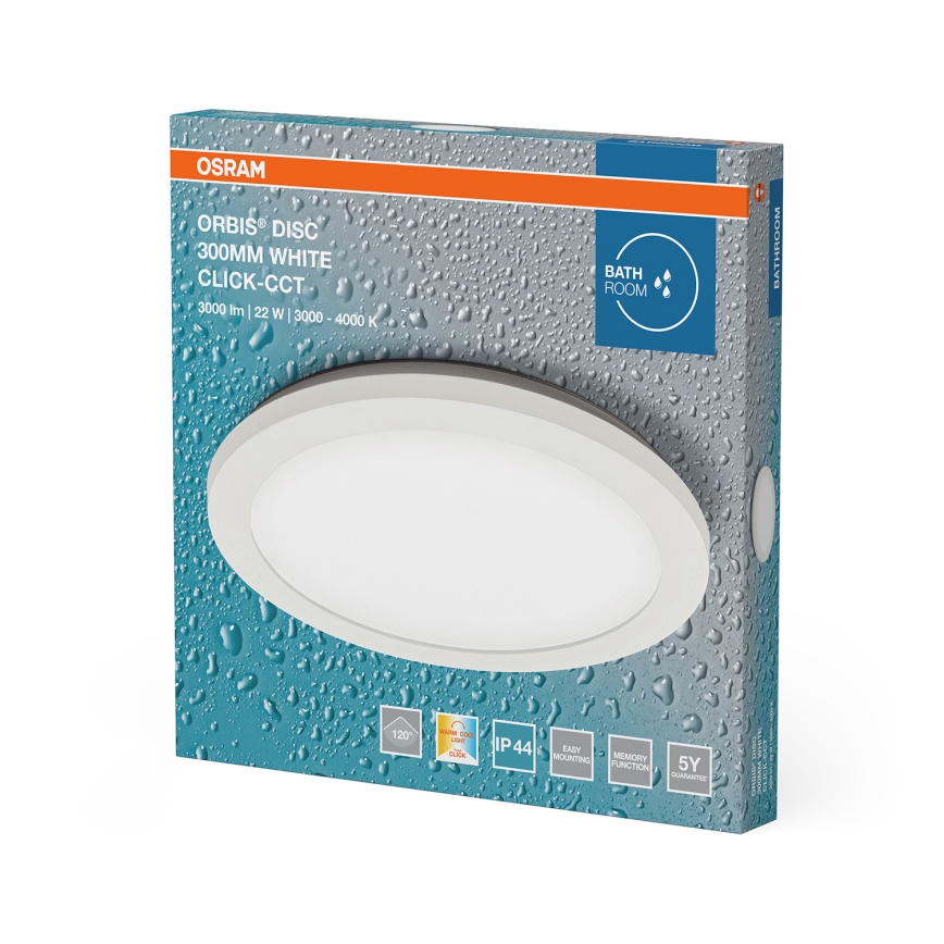Osram - LED Koupelnové stropní svítidlo ORBIS DISC LED/22W/230V 3000/4000K pr. 30 cm IP44 bílá