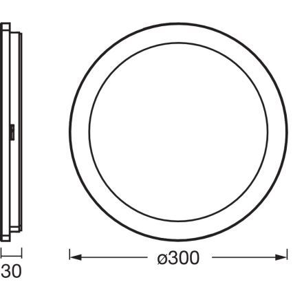 Osram - LED Koupelnové stropní svítidlo ORBIS DISC LED/22W/230V 3000/4000K pr. 30 cm IP44 matný chrom