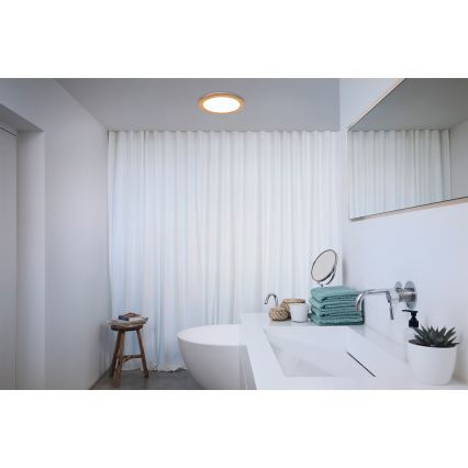 Osram - LED Koupelnové stropní svítidlo ORBIS DISC LED/22W/230V 3000/4000K pr. 30 cm IP44 hnědá