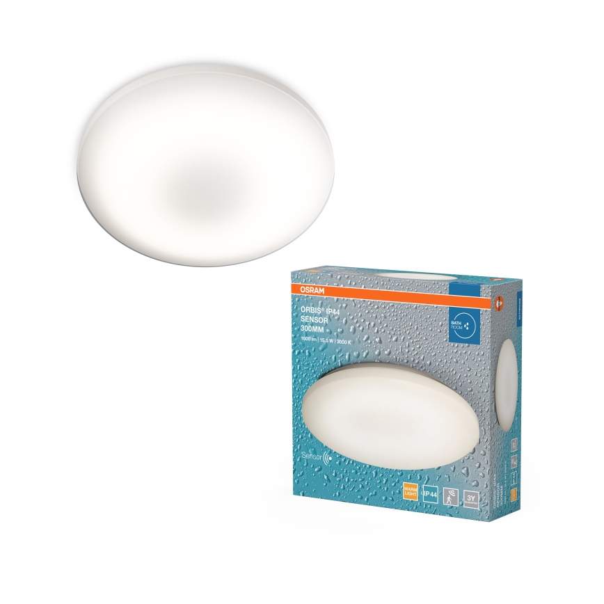 Osram - LED Koupelnové stropní svítidlo se senzorem pohybu a soumraku ORBIS LED/15,5W/230V pr. 30 cm IP44 bílá