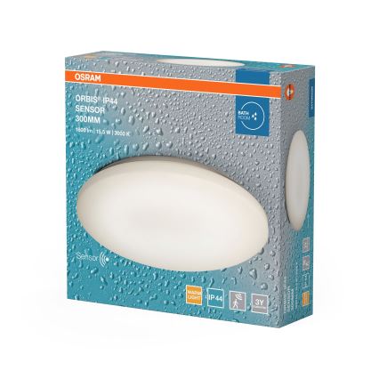 Osram - LED Koupelnové stropní svítidlo se senzorem pohybu a soumraku ORBIS LED/15,5W/230V pr. 30 cm IP44 bílá
