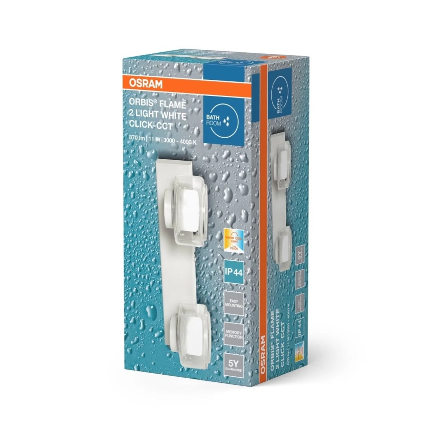 Osram - LED Koupelnové nástěnné svítidlo ORBIS FLAME 2xLED/5,5W/230V IP44 bílá