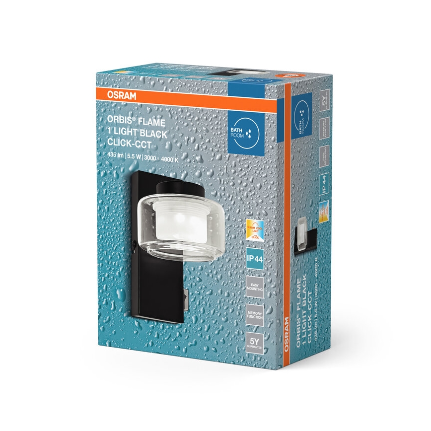 Osram - LED Koupelnové nástěnné svítidlo ORBIS FLAME LED/5,5W/230V 3000/4000K IP44 černá