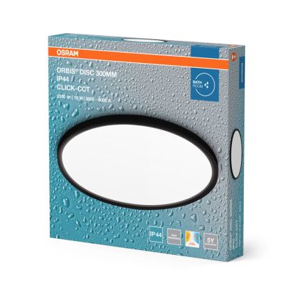 Osram - LED Koupelnové stropní svítidlo DISC LED/18W/230V 3000/4000K pr. 30 cm IP44 černá