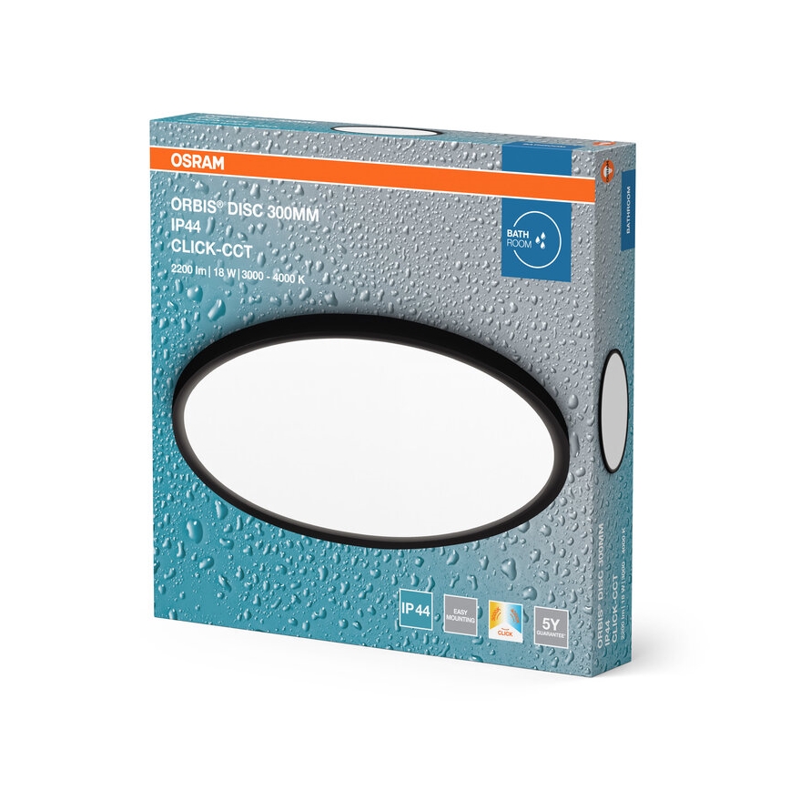 Osram - LED Koupelnové stropní svítidlo DISC LED/18W/230V 3000/4000K pr. 30 cm IP44 černá