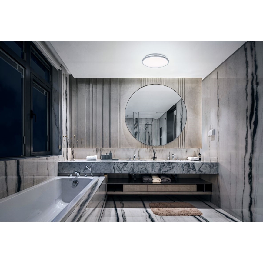 Osram - LED Koupelnové stropní svítidlo DISC LED/18W/230V 3000/4000K pr. 30 cm IP44 stříbrná