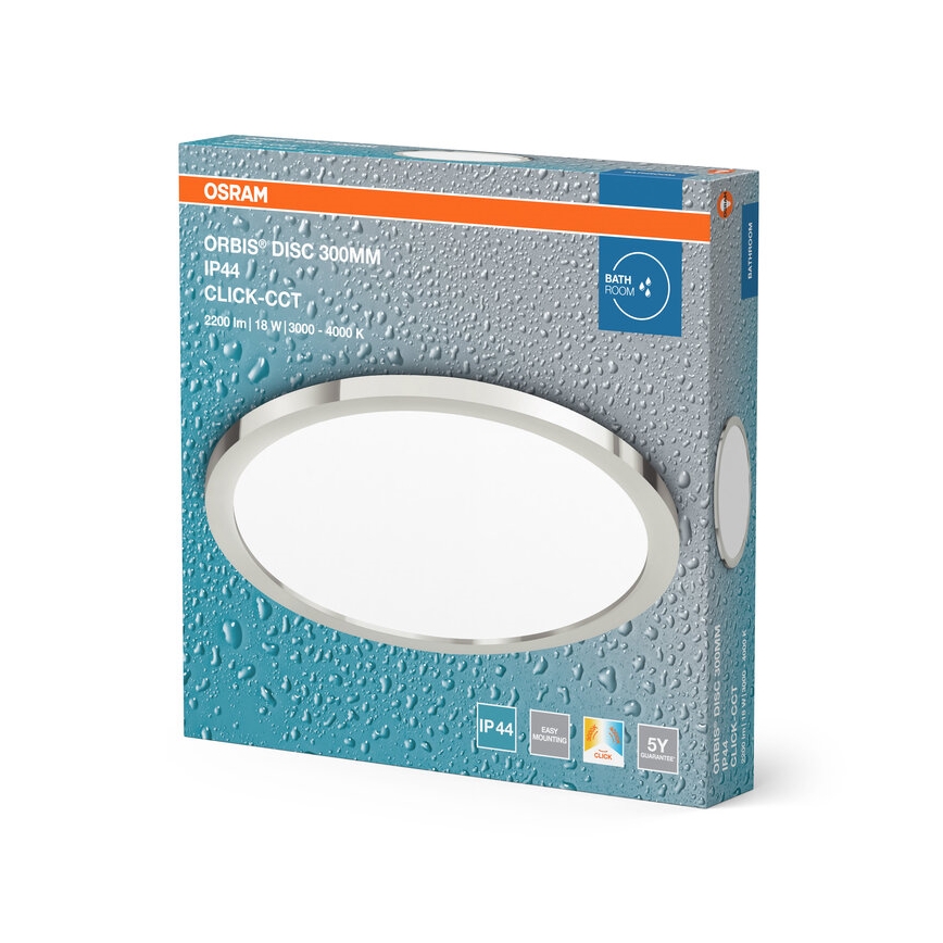 Osram - LED Koupelnové stropní svítidlo DISC LED/18W/230V 3000/4000K pr. 30 cm IP44 stříbrná
