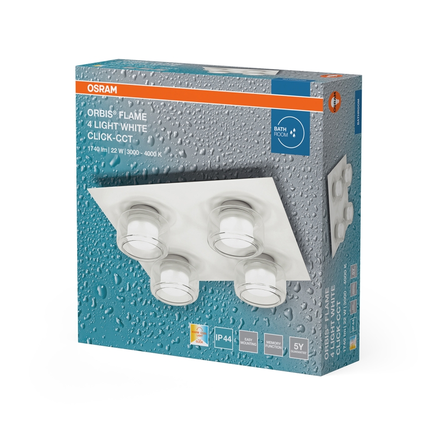 Osram - LED Koupelnové stropní svítidlo ORBIS FLAME 4xLED/5,5W/230V 3000/4000K IP44 bílá