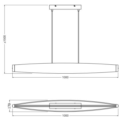 Osram - LED Lustr na lanku DECOR FLAT LED/23W/230V šedá