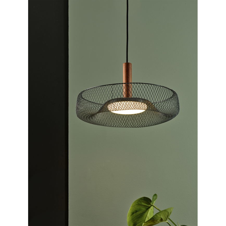 Osram - LED Lustr na lanku DECOR MESH LED/18,5W/230V pr. 40 cm černá/kaučukovník