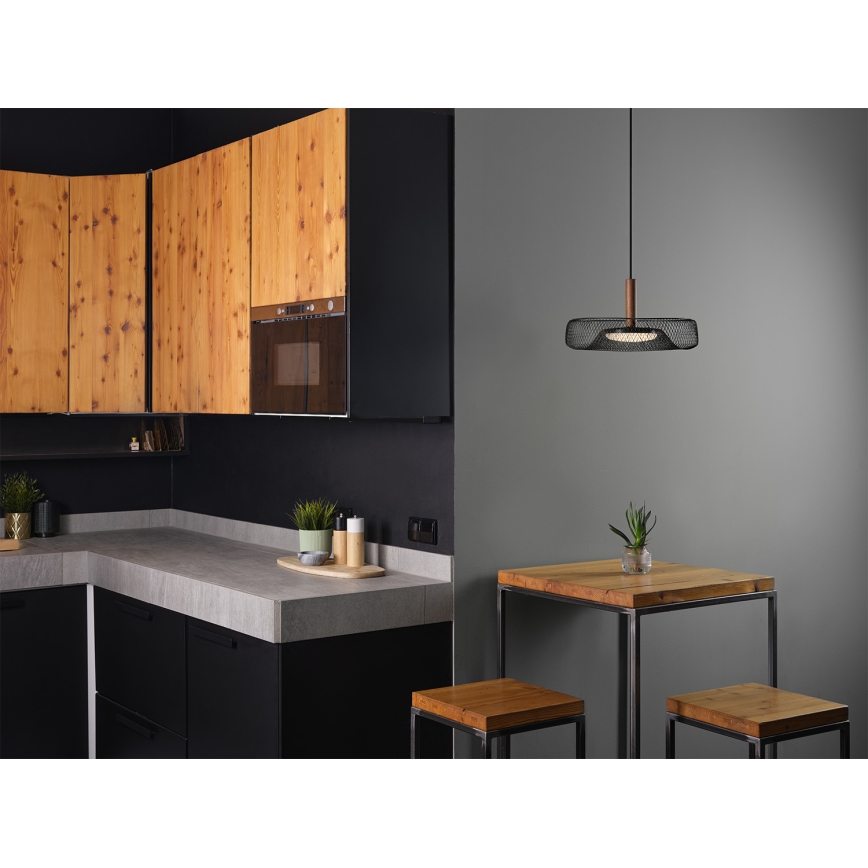 Osram - LED Lustr na lanku DECOR MESH LED/18,5W/230V pr. 40 cm černá/kaučukovník