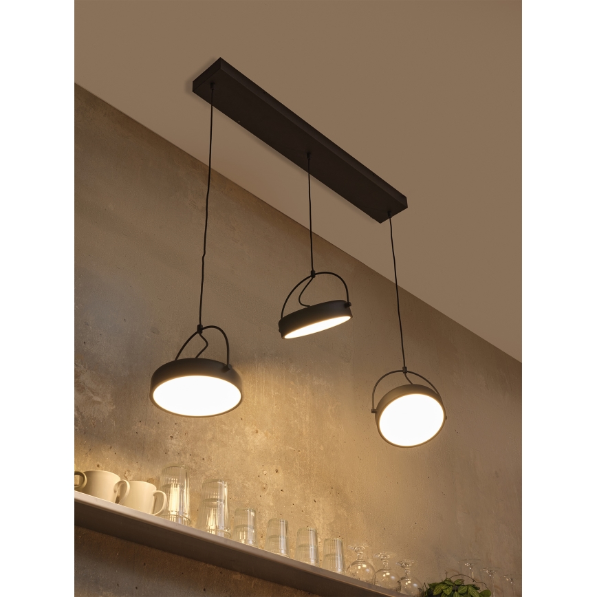 Osram - LED Lustr na lanku DECOR PUCK 3xLED/12W/230V černá