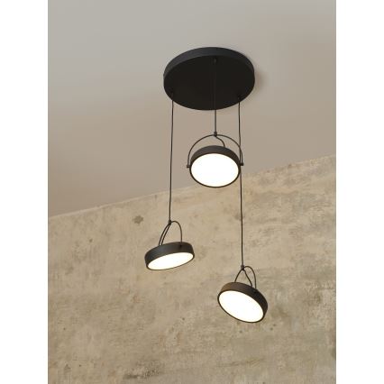 Osram - LED Lustr na lanku DECOR PUCK 3xLED/12W/230V černá