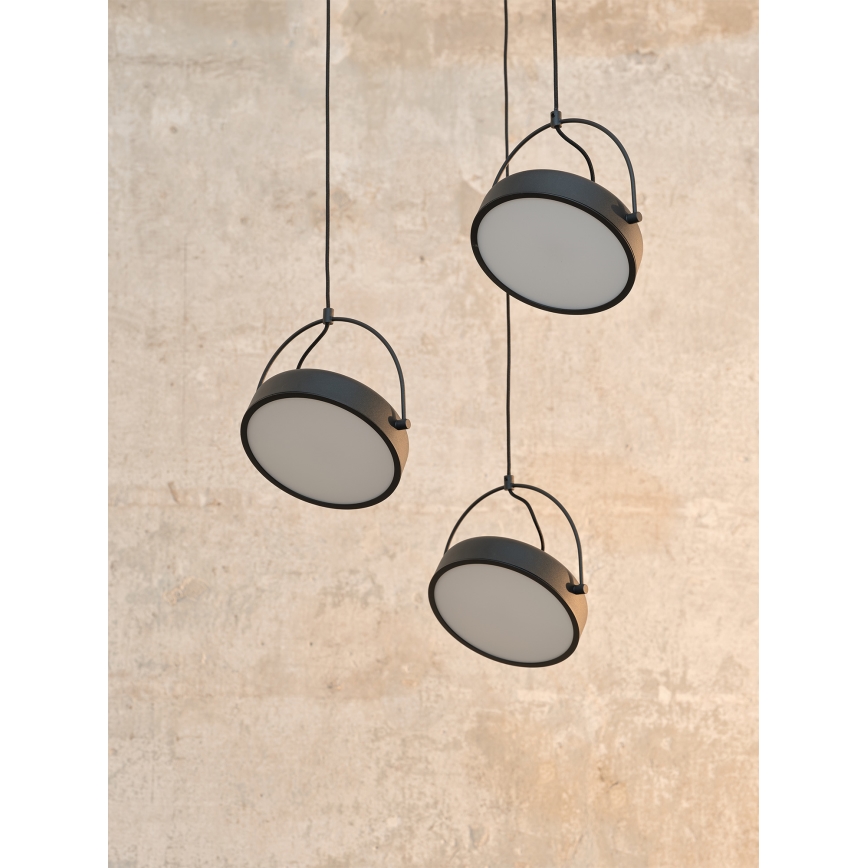 Osram - LED Lustr na lanku DECOR PUCK 3xLED/12W/230V černá