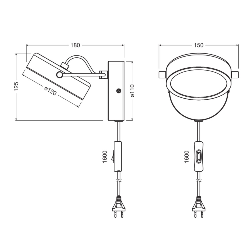 Osram - LED Nástěnné svítidlo DECOR PUCK LED/11W/230V černá