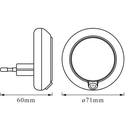 Osram - LED Noční světlo se senzorem LUNETTA LED/0,3W/230V 3000K