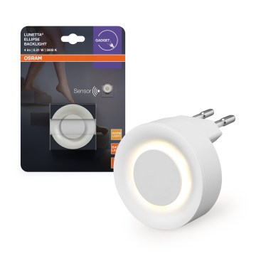 Osram - LED Noční světlo se senzorem pohybu a soumraku LUNETTA LED/0,31W/230V bílá