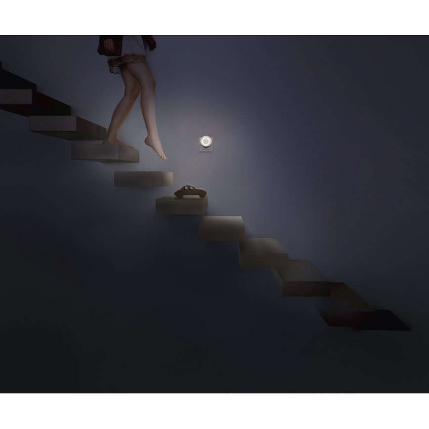 Osram - LED Noční světlo se senzorem pohybu a soumraku LUNETTA LED/0,31W/230V bílá