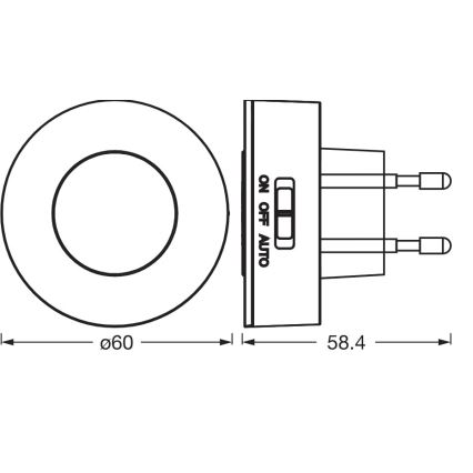 Osram - LED Noční světlo se senzorem pohybu a soumraku LUNETTA LED/0,31W/230V bílá