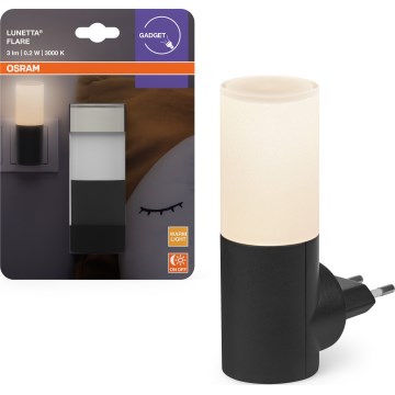 Osram - LED Noční světlo se senzorem soumraku LUNETTA LED/0,2W/230V černá