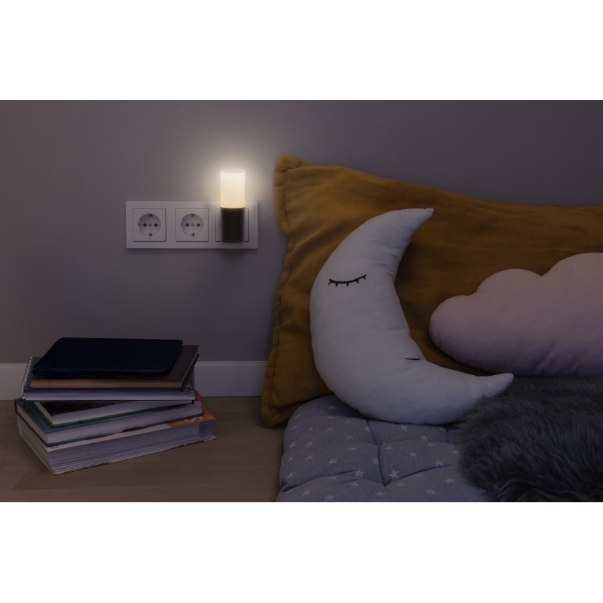 Osram - LED Noční světlo se senzorem soumraku LUNETTA LED/0,2W/230V černá