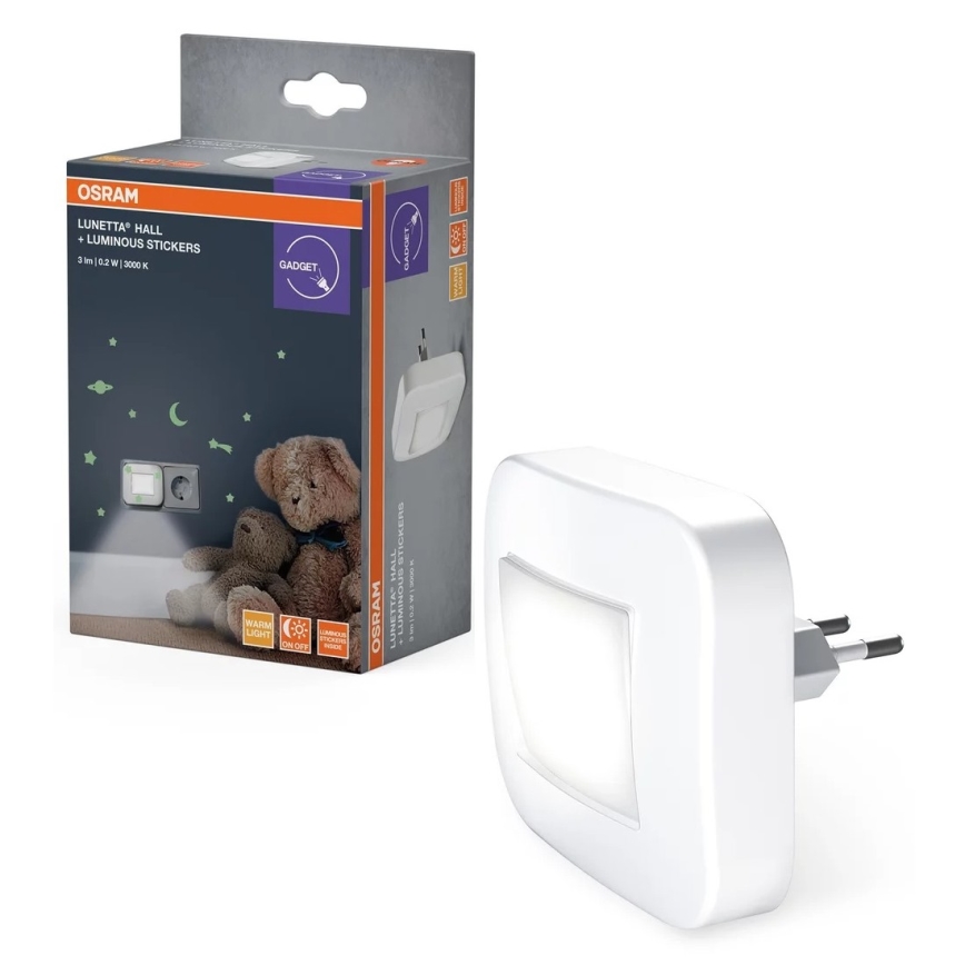 Osram - LED Noční světlo se senzorem soumraku LUNETTA LED/0,2W/230V