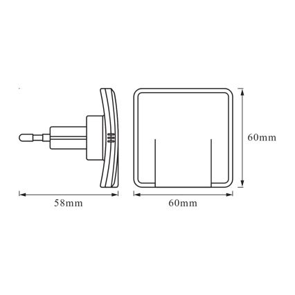 Osram - LED Noční světlo se senzorem soumraku LUNETTA LED/0,3W/230V bílá