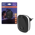 Osram - LED Noční svítidlo do zásuvky se senzorem a USB LUNETTA LED/12,5W/230V černá