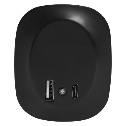 Osram - LED Noční svítidlo do zásuvky se senzorem a USB LUNETTA LED/12,5W/230V černá