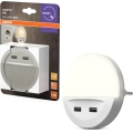 Osram - LED Noční svítidlo do zásuvky se senzorem LUNETTA 2xUSB LED/13W/230V