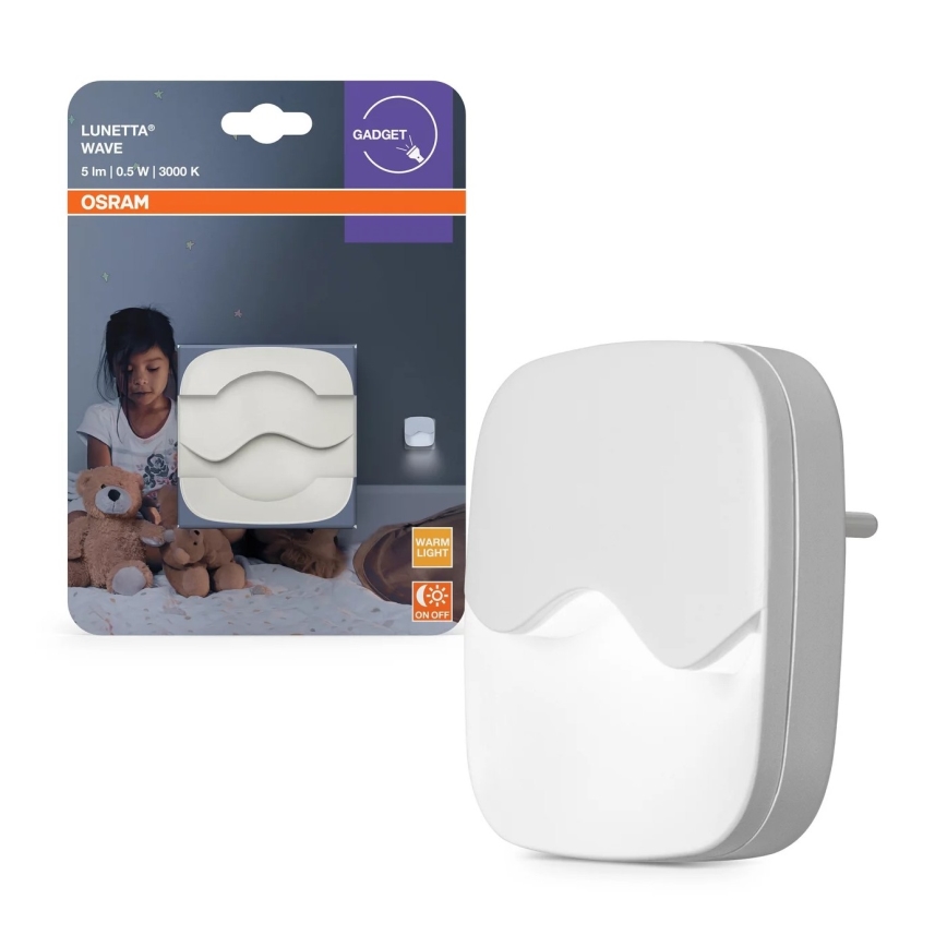 Osram - LED Noční svítidlo do zásuvky se senzorem soumraku LUNETTA LED/0,5W/230V