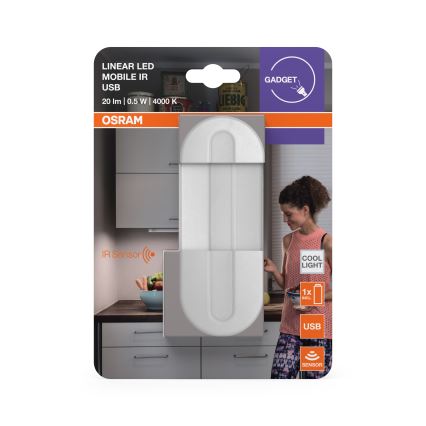 Osram - LED Orientační svítidlo se senzorem pohybu MOBILE LED/0,5W/3,7V 330 mAh CRI 90 bílá