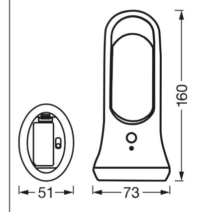 Osram - LED Orientační svítidlo se senzorem pohybu a soumraku MOBILE LED/0,7W/4xAAA bílá