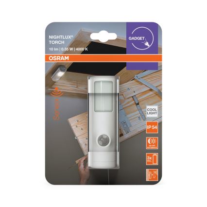 Osram - LED Orientační svítidlo se senzorem NIGHTLUX LED/0,35W/3xAAA IP54 bílá
