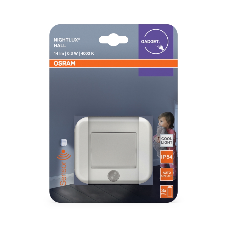 Osram - LED Orientační svítidlo se senzorem NIGHTLUX LED/0,3W/3xAAA IP54