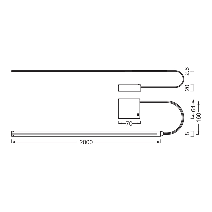 Osram - LED Pásek FLEX COB BATTERY 2m LED/3,3W/4xAA
