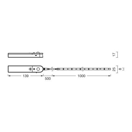 Osram - LED Pásek se senzorem pohybu FLEX 1m LED/2W/4xAA