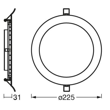 Osram - LED Podhledové svítidlo SLIM LED/22W/230V 3000K