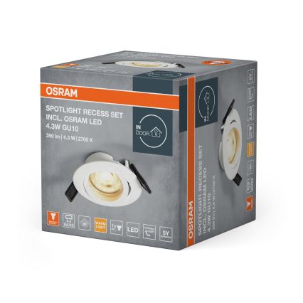 Osram - LED Podhledové svítidlo SPOT 1xGU10/4,3W/230V 2700K CRI 90 bílá