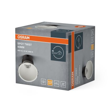 Osram - LED Podhledové svítidlo SPOT TWIST LED/10W/230V 3000K pr. 9,3 cm bílá