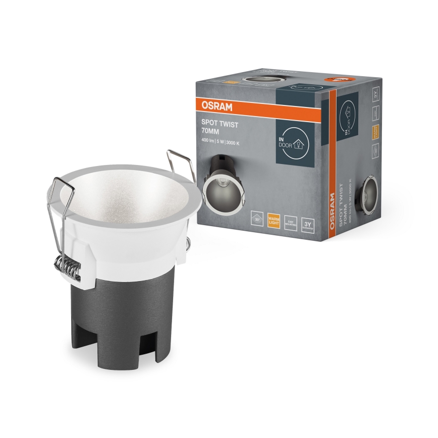 Osram - LED Podhledové svítidlo SPOT TWIST LED/5W/230V 3000K pr. 7 cm bílá/stříbrná