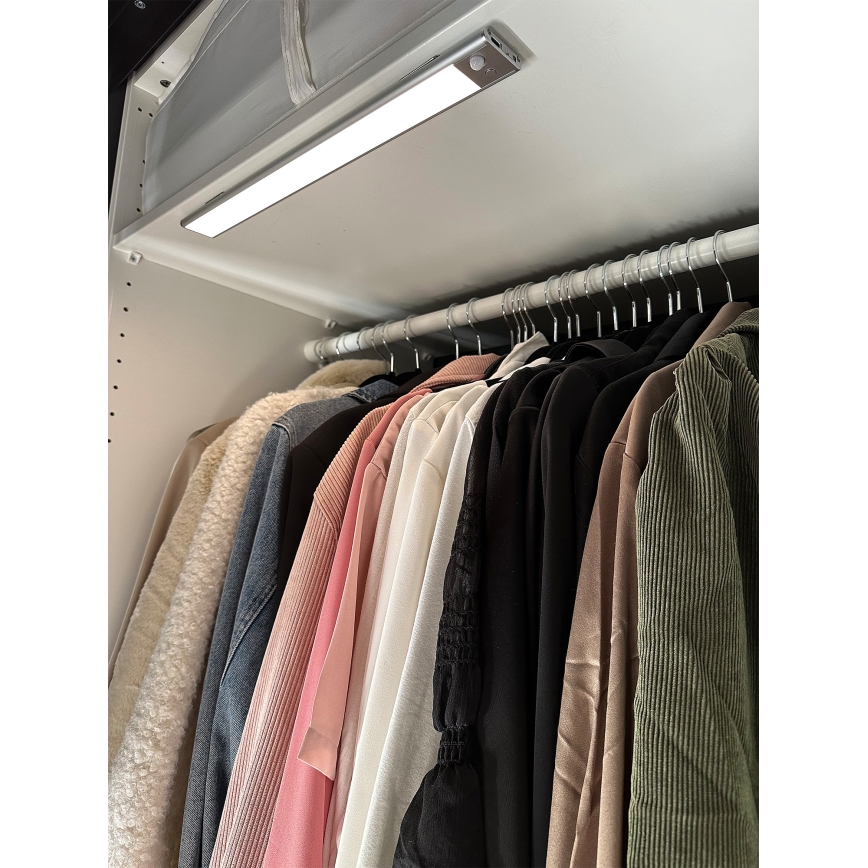 Osram - LED Podlinkové svítidlo se senzorem pohybu a soumraku LINEAR LED/4W/3,7V 1500 mAh 3000/4000/6500K 60 cm šedá