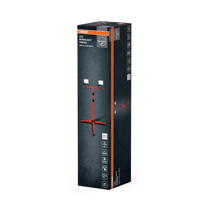 Osram - LED Reflektor s držákem TRIPOD 2xLED/20W/230V 4000K IP65 oranžová/antracit